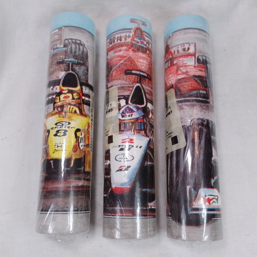 Lot of 3 BREWSTER Wallcovering Race Cars BORDER Pre-pasted, 7" x 5 yds 325B16403